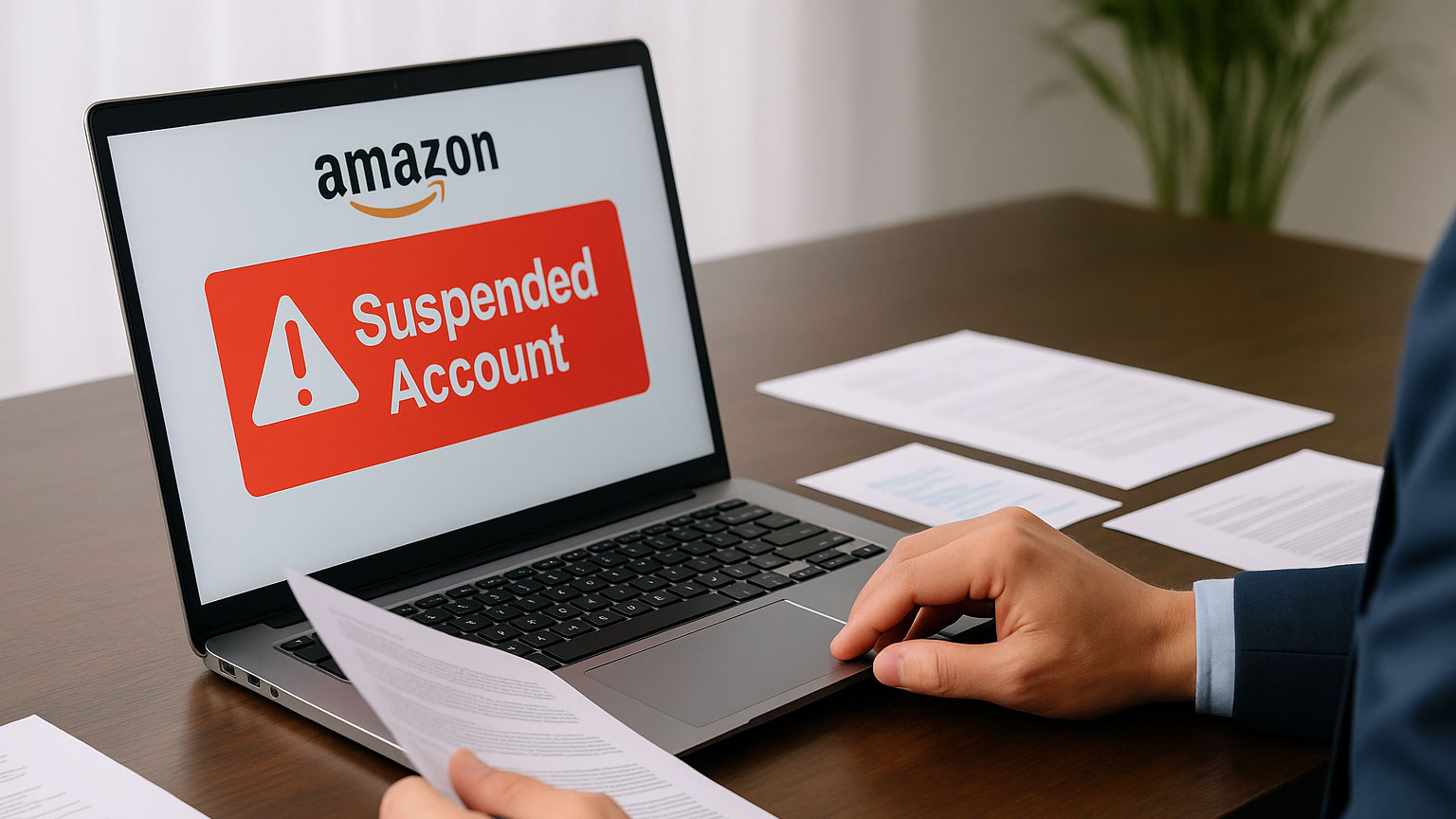 Entrepreneur resolving Amazon Suspension and reinstating a deactivated seller account on Amazon Seller Central.